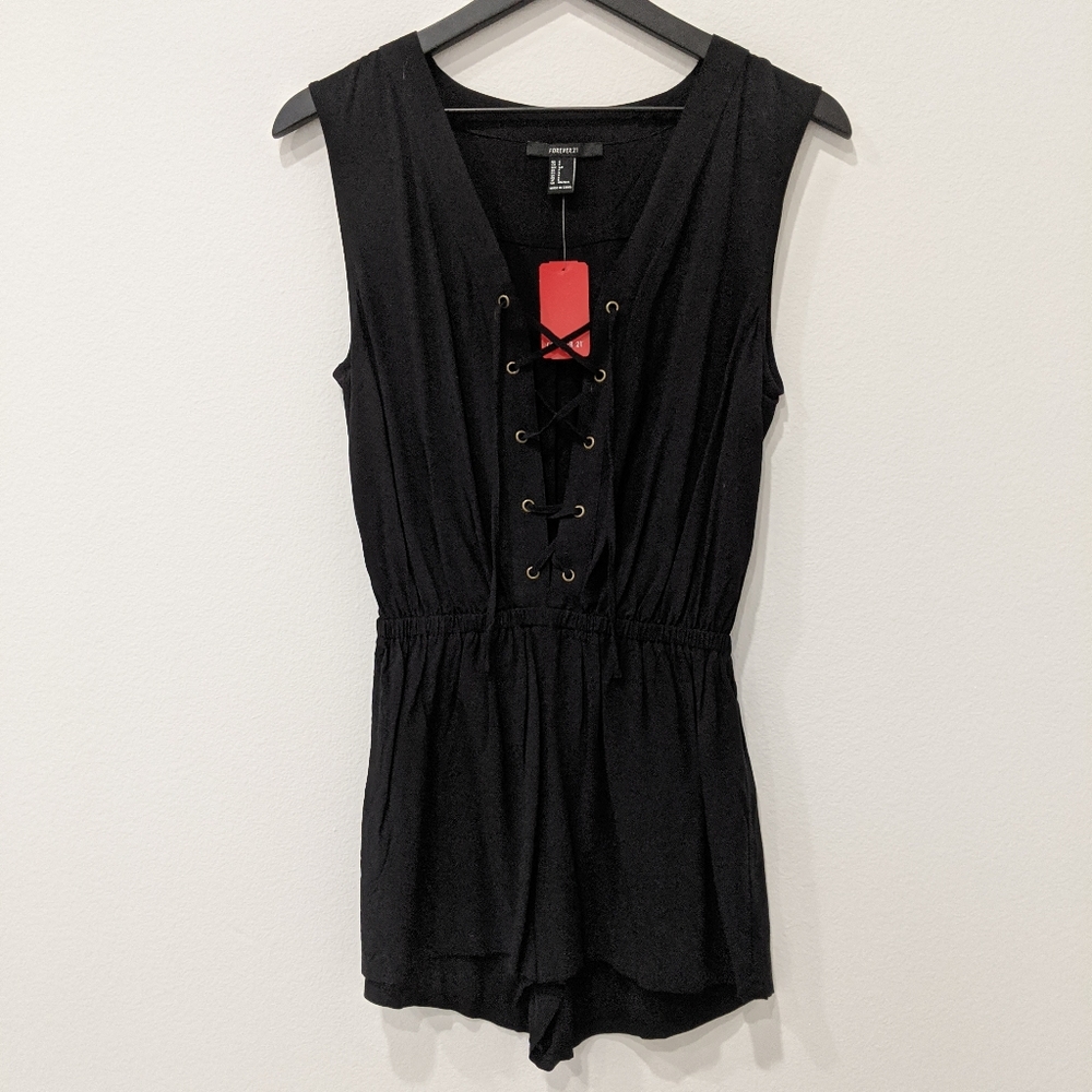 Nwt F21 Lace Up Romper Size Small - image 1